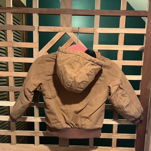 Kids Brown Carhartt Hooded Jacket - Picture 3 of 5
